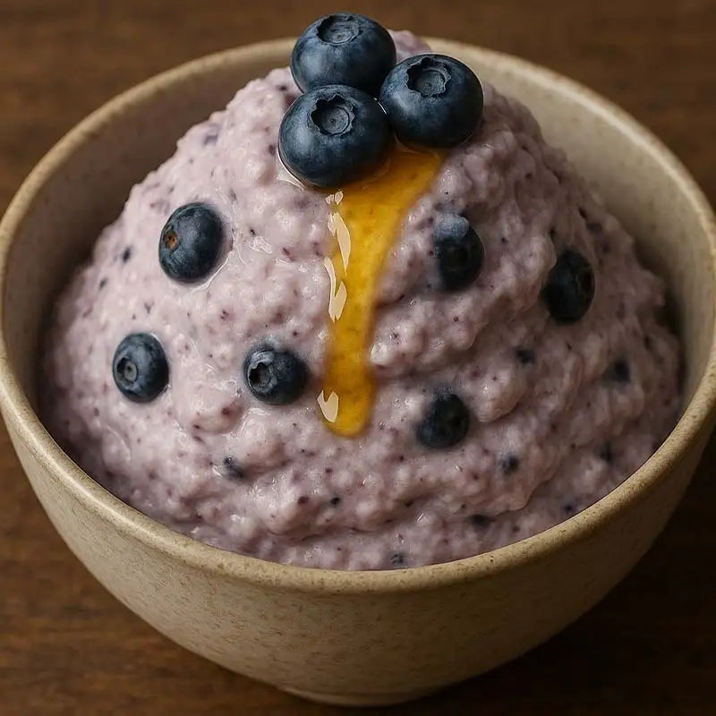 Hemmagjord proteinrik blåbärsglass med keso och honung 🍦💜