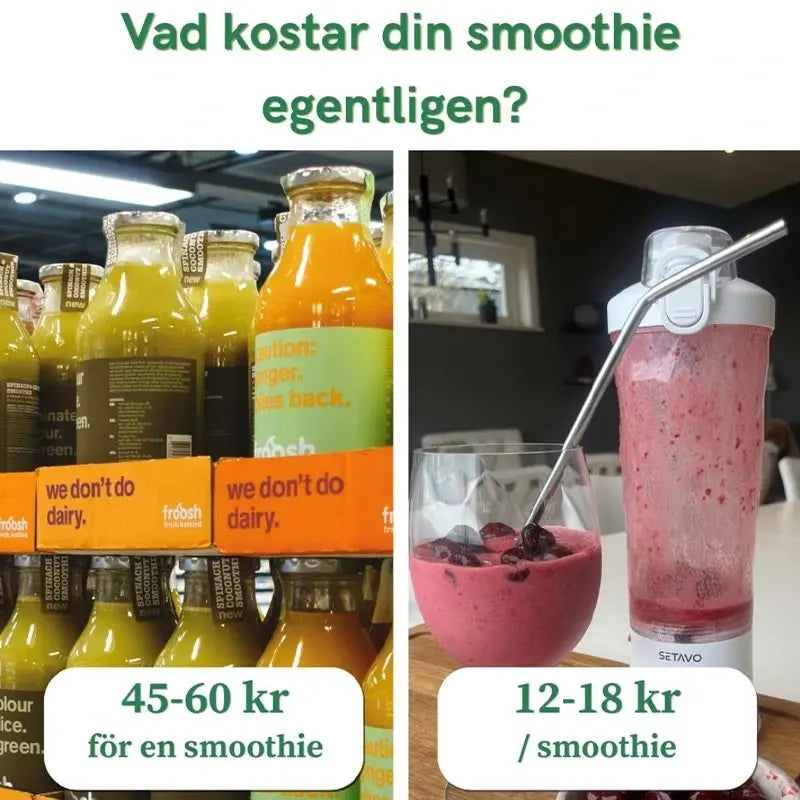 Spara tid & pengar med Setavo portabel mixer – gör smoothies & proteinshakes var du vill
