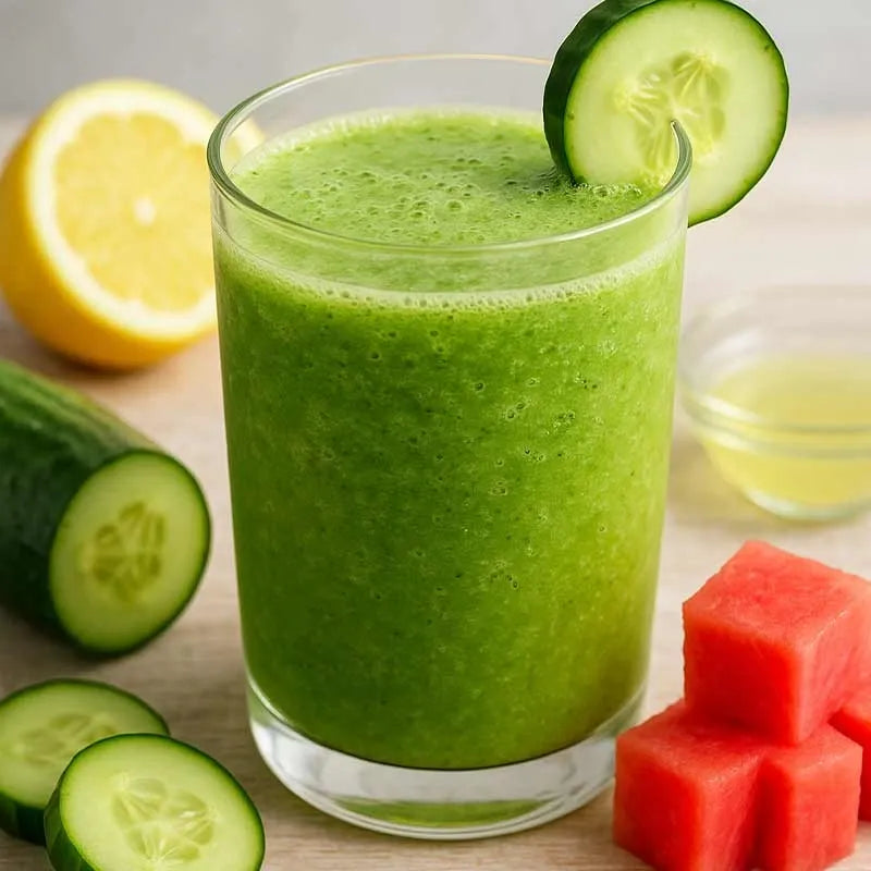 💚 Veckans recept: Återfuktande grön smoothie med gurka, citron och vattenmelon