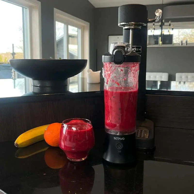 Setavo A9 Svart – Trådlös Blender 600ML | Kraftfull & Portabel Mixer