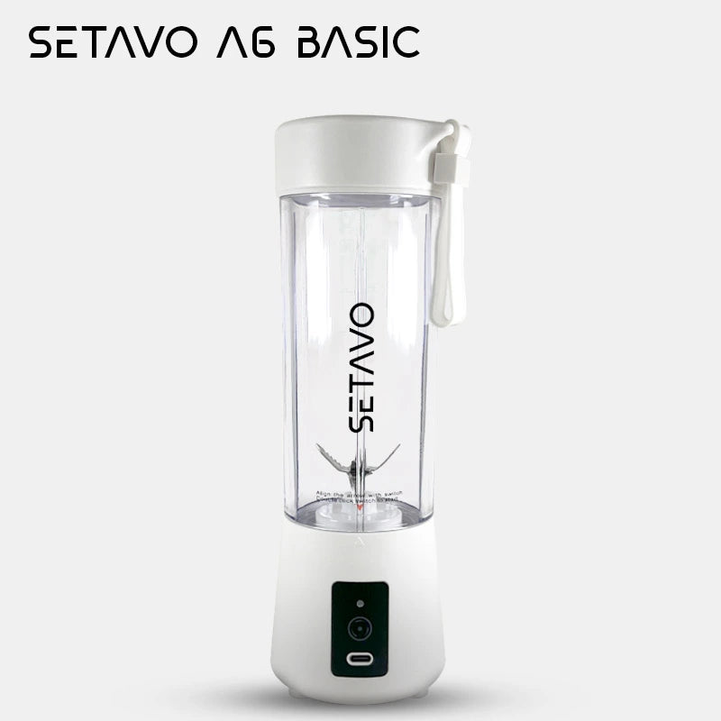 Setavo A6 Vit – Trådlös Blender 400ML | Kraftfull & Portabel Mixer