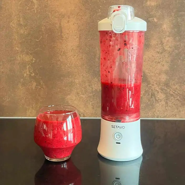 Setavo (A9 white) Portable Blender 600ML - Wireless Mixer for Smoothies and Protein Shakes