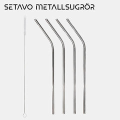 Pajitas metálicas dobladas reutilizables de acero inoxidable: ecológicas y elegantes